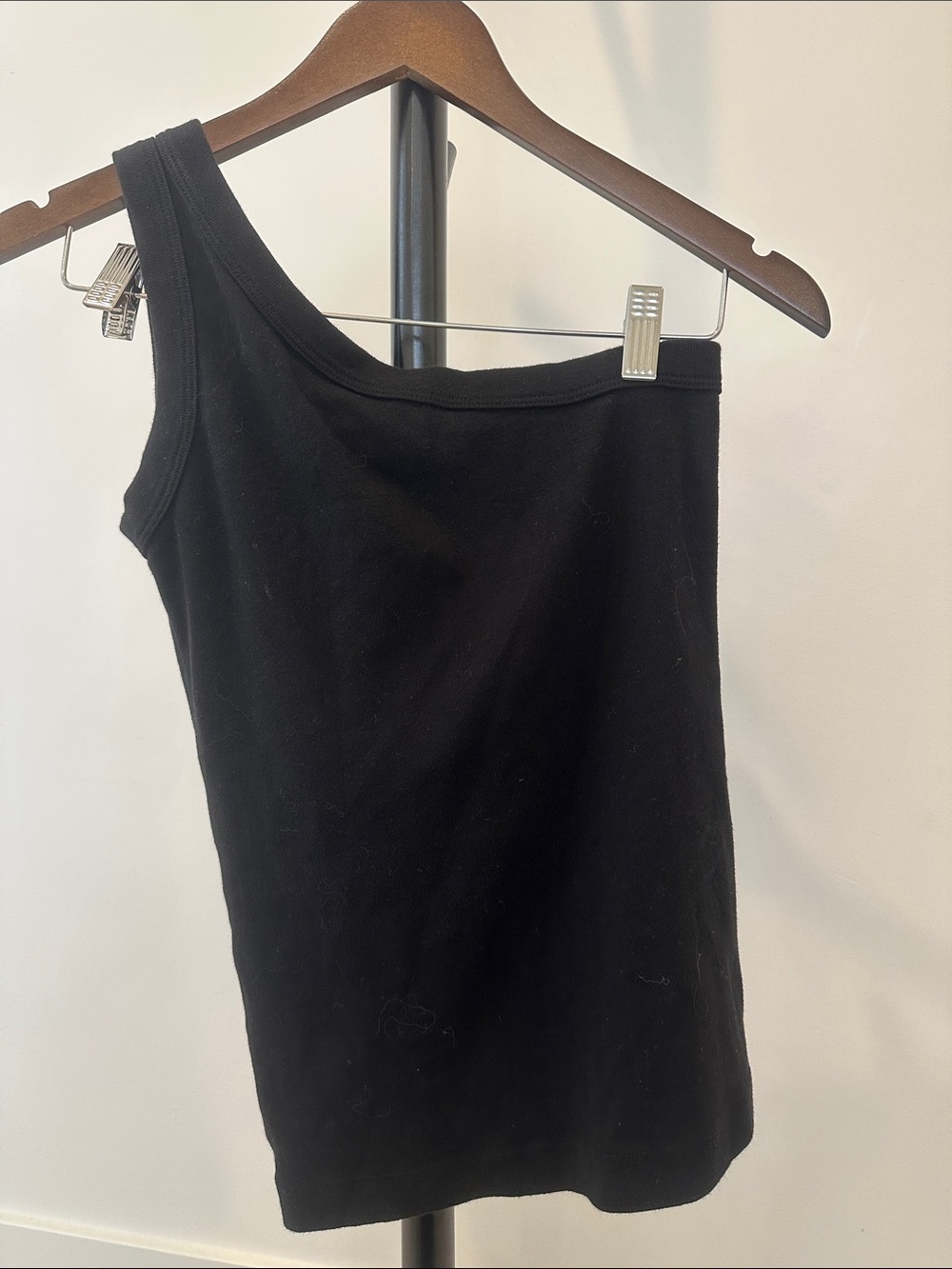 Michael Stars Black One-Shoulder Tank Top